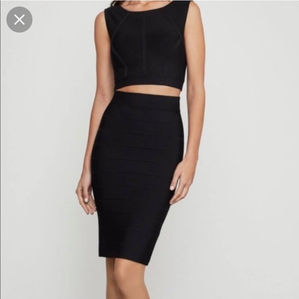 BCBG two piece black bandage set